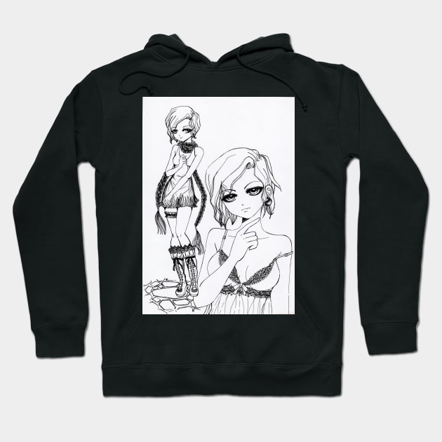 Drawing of short hair girl 2010 Hoodie by alien3287